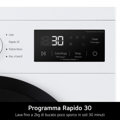 Lavatrice Slim 8 kg Classe A 1400 giri Vapore