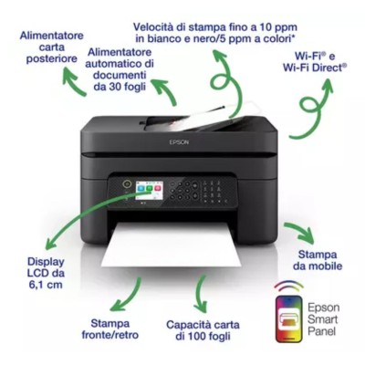 Epson Stampante A4 Multif.Inkjet COL 1440dpi WiFi WF-2950DWF